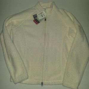 NWT White Columbia Fuzzy/Warm Zip Up Size L